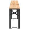vidaXL Beer Table Set Dark Green, Natural Wood Chinese Fir Wood, Metal