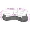 vidaXL Patio Sofa Set Black, Cushion Blue
