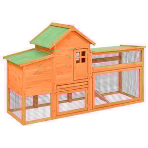 vidaXL Chicken Coop Brown Solid pine wood, plywood Large Storage