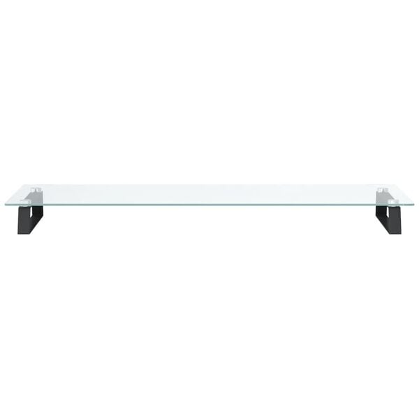 vidaXL Monitor Stand Black 39.4"x13.8"x3.1" Tempered Glass and Metal