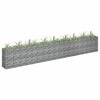 vidaXL Gabion Raised Bed Silver Galvanized steel 141.7 x 11.8 x 23.6 in