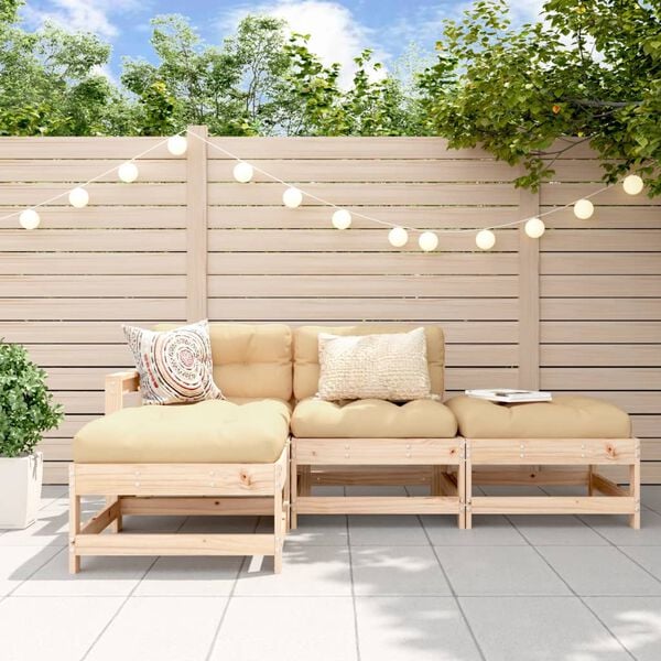 vidaXL Garden Lounge Set Beige Solid pinewood Large Modular