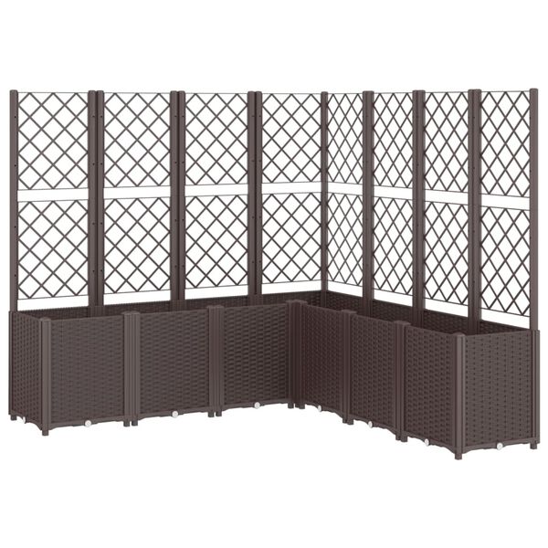 vidaXL Garden Planter Brown Polypropylene 63 x 63 x 55 in Modular