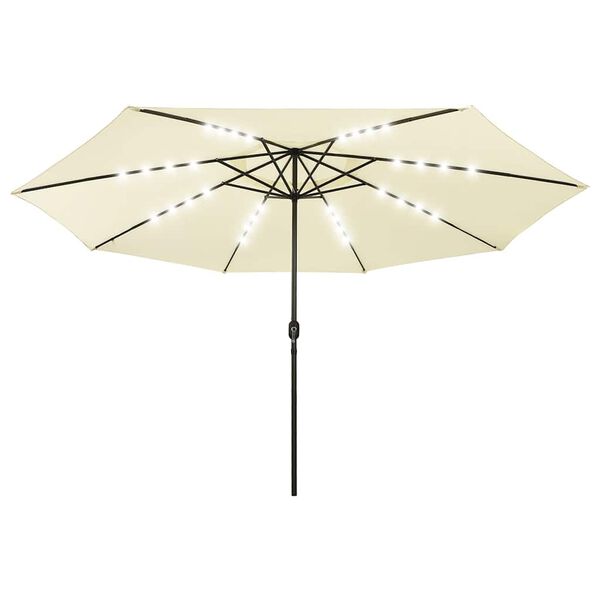 vidaXL Garden Parasol Sand 100% polyester fabric, metal pole Large