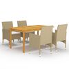vidaXL Dining Set Beige, Cream White