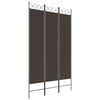 vidaXL 3-Panel Room Divider Brown 47.2"x78.7" Fabric