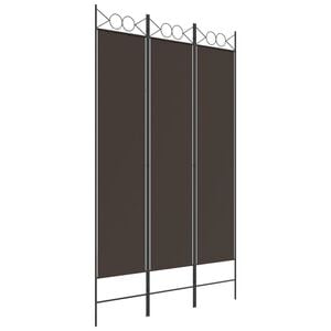vidaXL 3-Panel Room Divider Brown 47.2"x78.7" Fabric