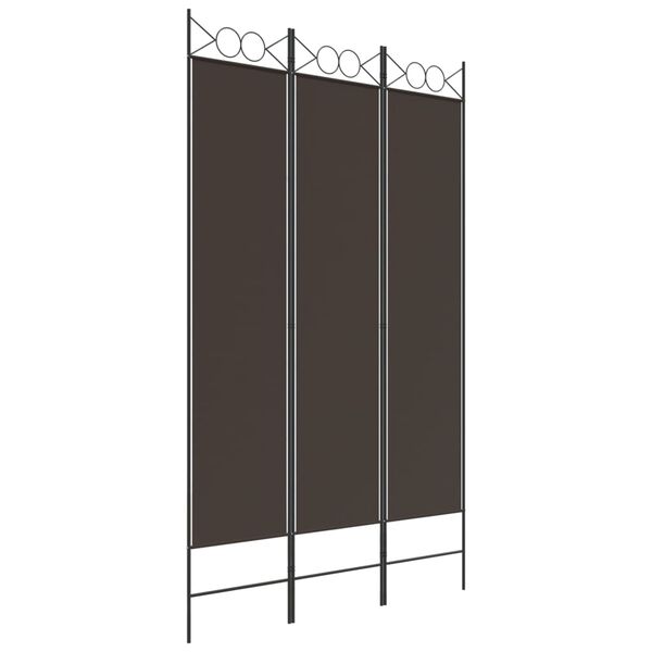 vidaXL 3-Panel Room Divider Brown 47.2"x78.7" Fabric