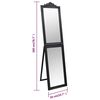 vidaXL Free-standing Mirror Black Glass 19.7 x 78.7 in Foldable