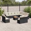 vidaXL Garden Sofa Set Black PE Rattan Large Modular Garden Sofa Set