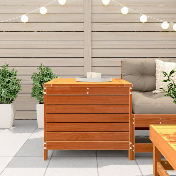 vidaXL Garden Footstool Wax Brown Solid Pine Wood 24.4 x 25.0 x 21.1 in