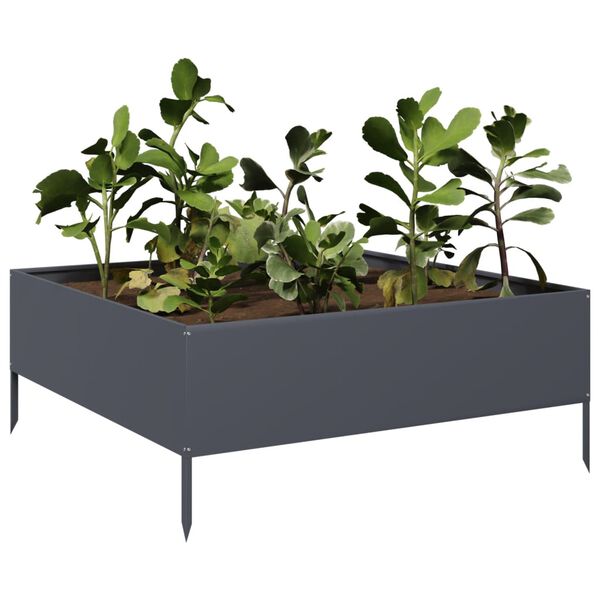 vidaXL Garden Raised Bed Anthracite Steel Medium Durable