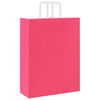 vidaXL Paper Bags 250 pcs with Handles Pink 32x12x42 cm