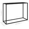 vidaXL Console Table Black Tempered Glass, Powder-Coated Steel Medium