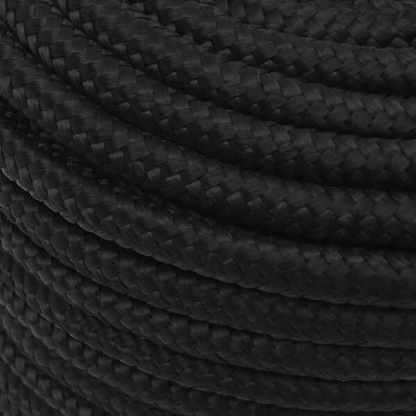 vidaXL Boat Rope Full Black 0.55 " 820.2 ' Polypropylene