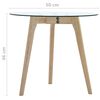 vidaXL Side Table Clear top, Brown legs Sturdy tempered glass top, Oak legs