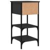 vidaXL Bedside Cabinet Set of 2 Black Engineered wood, iron Compact