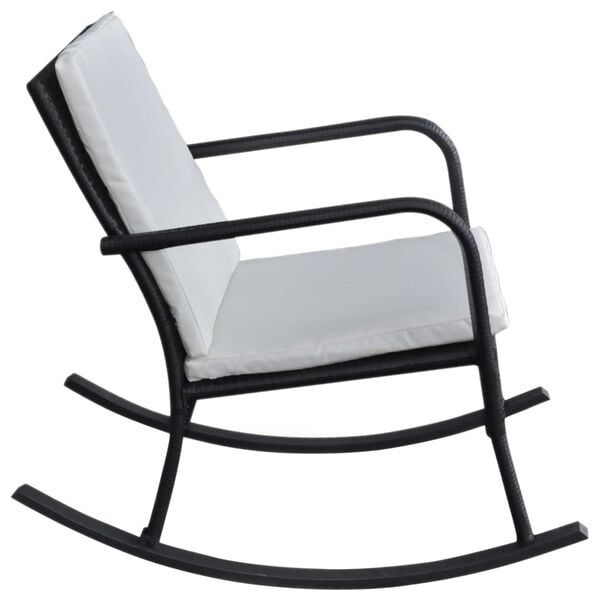 vidaXL Rocking Chair Black and Cream White