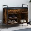 vidaXL Shoe Bench Smoked Oak and Black
