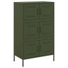 vidaXL Highboard Olive Green Steel Large Highboard Rectangular