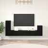 vidaXL Wall TV Cabinet Wall-mounted 3 pcs Black Oak Engineered Wood