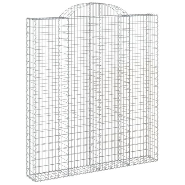 vidaXL Gabion Basket Set of 5 Silver Galvanized Iron Large Durable