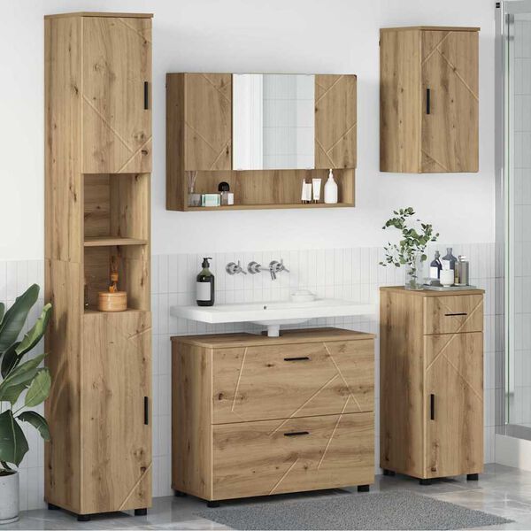 vidaXL Bathroom Furniture Set 5 pcs artisan oak 30 x 35 x 192 cm
