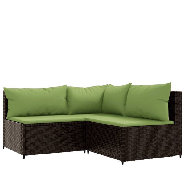vidaXL Patio Lounge Set Brown and Green