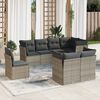 vidaXL Garden Sofa Set Grey Poly Rattan Large Modular Garden Sofa Set