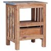 vidaXL Nightstand Brown and Blue Solid mahogany wood Medium Nightstand