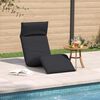 vidaXL Sun Lounger Black Oxford fabric, metal, foam 68.9x21.3x3.3 in