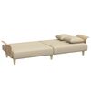 vidaXL Sofa Bed Cream Polyester Large Sofa Bed Rectangular