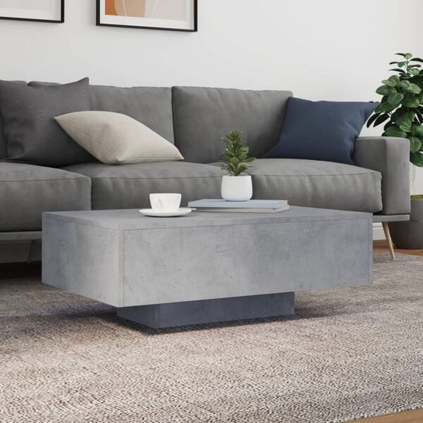 vidaXL Coffee Table Concrete Grey Engineered Wood 33.5 x 21.7 x 12.2 in