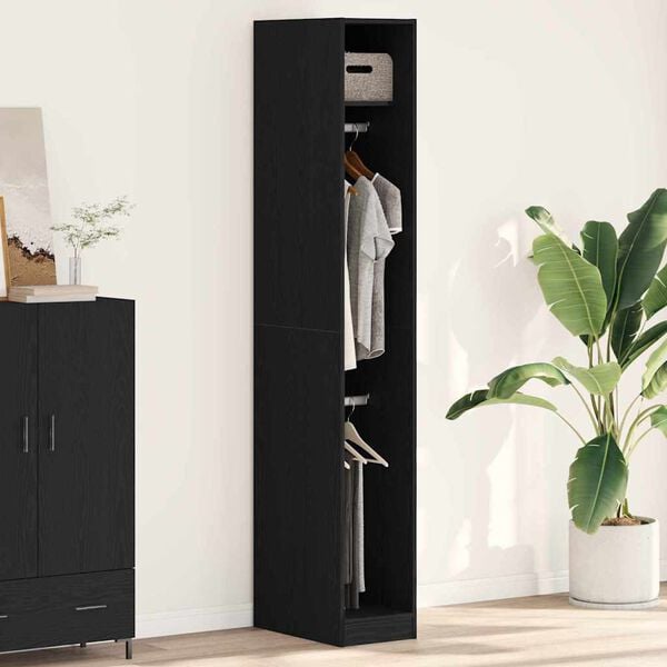 vidaXL Wardrobe Black oak 11.81 x 19.69 x 78.74 in Engineered Wood