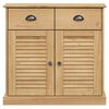 vidaXL Highboard Honey Solid pine wood, engineered wood, metal, glass