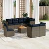vidaXL 9 Piece Patio Sofa Set with Cushions Gray Poly Rattan