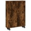 vidaXL Narrow Storage Cart Smoked Oak Engineered Wood 18.9 x 5.1 x 26.8 in