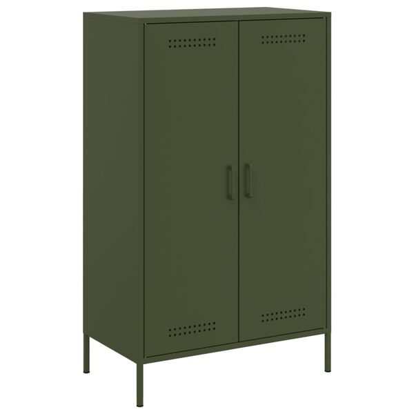 vidaXL Highboard Olive Green Steel Large Highboard Rectangular