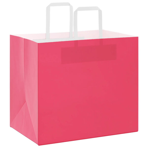vidaXL Paper Bags 50 pcs with Handles Pink 32x22x28 cm