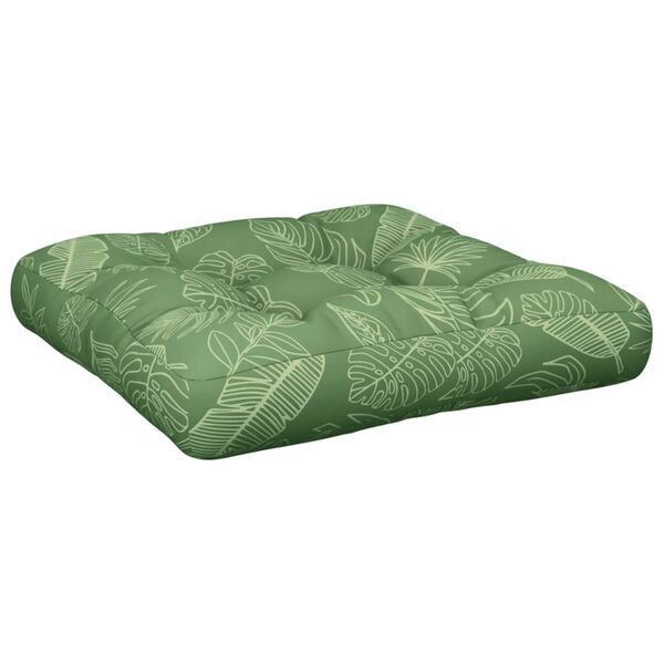 vidaXL Pallet Cushion Leaf Pattern 23.6"x24.2"x3.9" Oxford Fabric