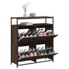 vidaXL Shoe Cabinet Brown Oak Engineered Wood 39.4x13.4x44.1 in