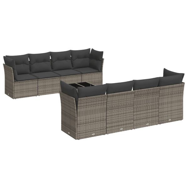 vidaXL Garden Sofa Set Gray