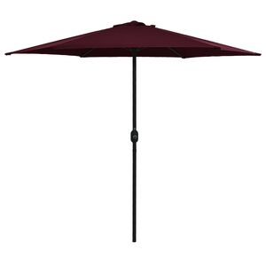 vidaXL Garden Parasol Bordeaux Red Polyester, Aluminum Large Tiltable