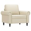 vidaXL Sofa Chair with Footstool Cream 23.6" Faux Leather
