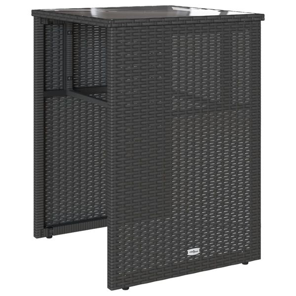 vidaXL 3 Piece Bistro Set with Cushions Black Poly Rattan