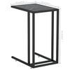 vidaXL Side Table Black Marble Tempered Glass & Powder-Coated Iron