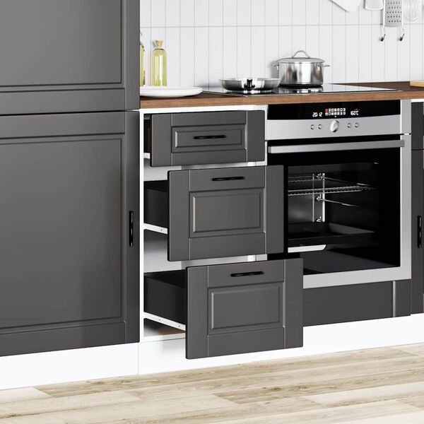 vidaXL Kitchen Base Cabinet Black Engineered Wood Medium