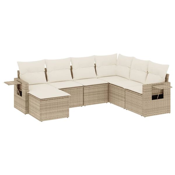 vidaXL Garden Sofa Set Beige, Cream White