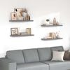 vidaXL Wall Shelf Set of 4 Grey Honeycomb MDF, metal 31.5 x 9.3 in