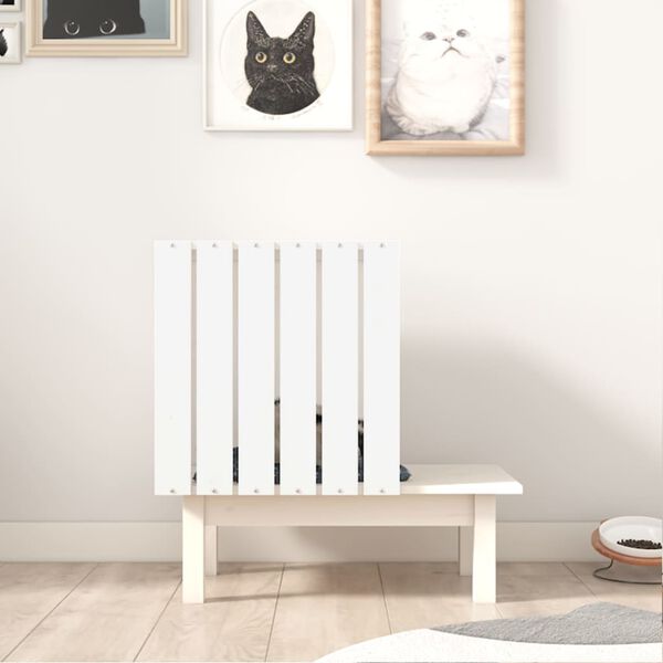 vidaXL Cat House White Solid Pine Wood Medium Durable Cat House